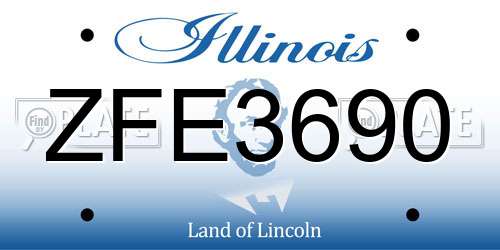ZFE3690 Illinois License Plate