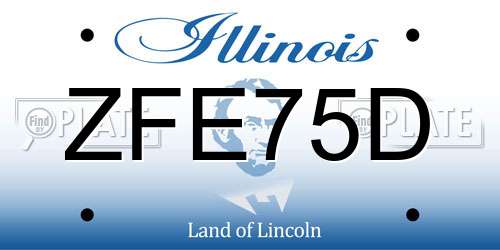ZFE75D Illinois License Plate