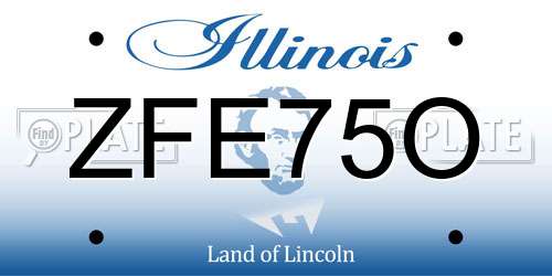 ZFE75O Illinois License Plate