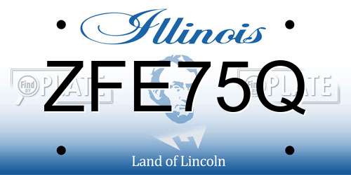 ZFE75Q Illinois License Plate