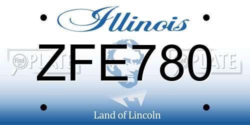 ZFE780 Illinois License Plate