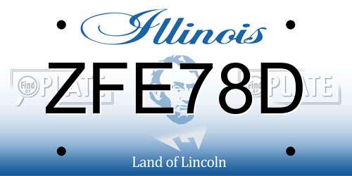 ZFE78D Illinois License Plate