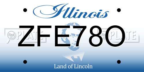 ZFE78O Illinois License Plate