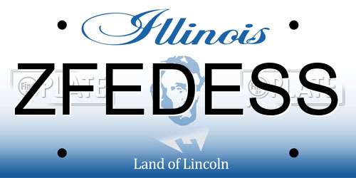 ZFEDESS Illinois License Plate