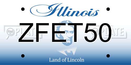 ZFET50 Illinois License Plate