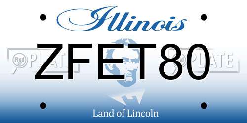 ZFET80 Illinois License Plate