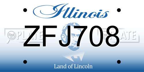 ZFJ708 Illinois License Plate