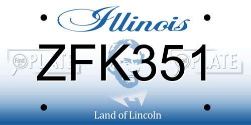 ZFK351 Illinois License Plate