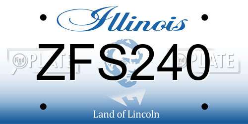 ZFS240 Illinois License Plate