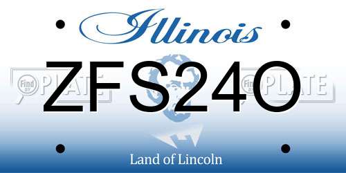 ZFS24O Illinois License Plate