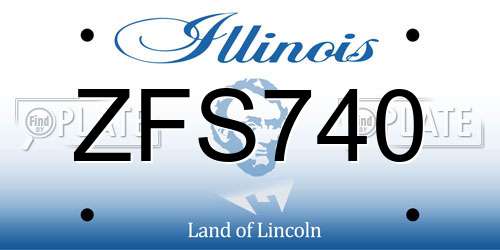 ZFS740 Illinois License Plate