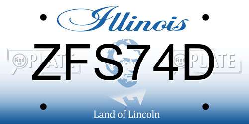 ZFS74D Illinois License Plate