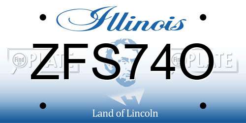 ZFS74O Illinois License Plate