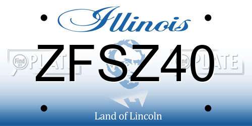ZFSZ40 Illinois License Plate