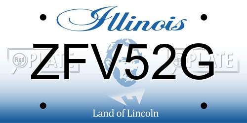 ZFV52G Illinois License Plate