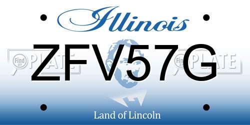 ZFV57G Illinois License Plate