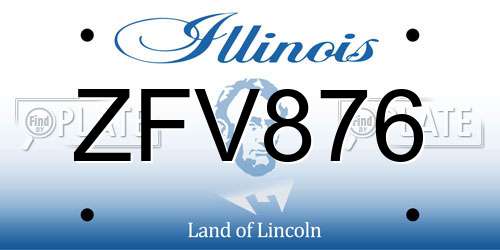 ZFV876 Illinois License Plate