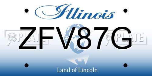 ZFV87G Illinois License Plate