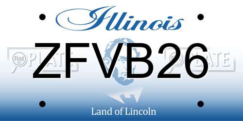 ZFVB26 Illinois License Plate