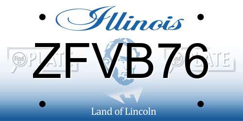 ZFVB76 Illinois License Plate