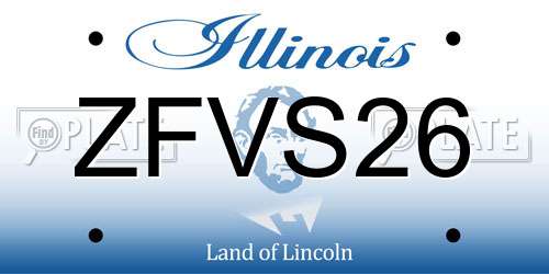 ZFVS26 Illinois License Plate