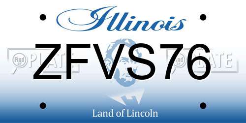 ZFVS76 Illinois License Plate