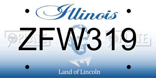 ZFW319 Illinois License Plate