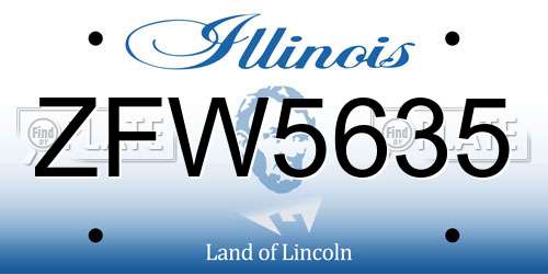 ZFW5635 Illinois License Plate