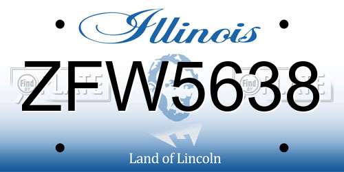 ZFW5638 Illinois License Plate