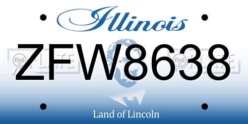 ZFW8638 Illinois License Plate