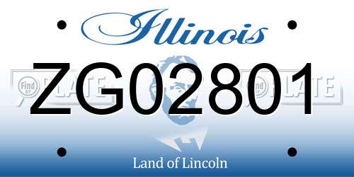 ZG02801 Illinois License Plate