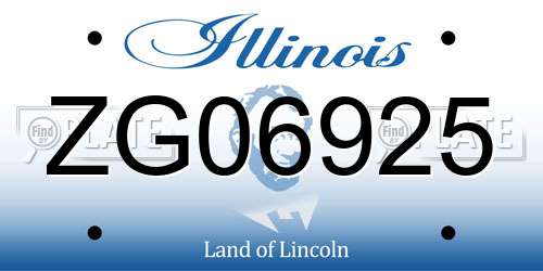 ZG06925 Illinois License Plate