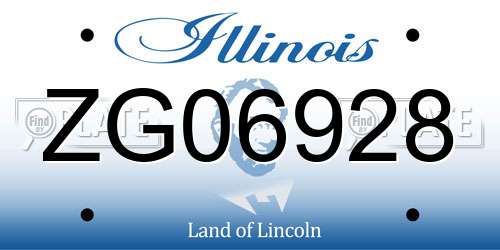 ZG06928 Illinois License Plate