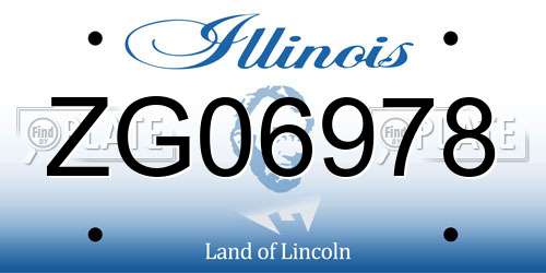 ZG06978 Illinois License Plate