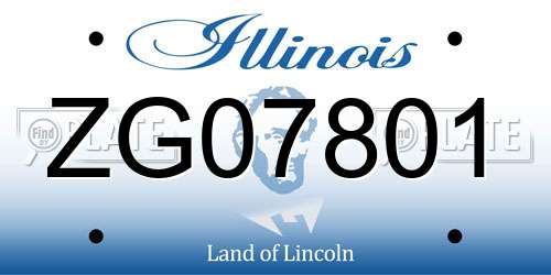 ZG07801 Illinois License Plate