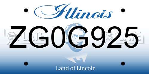 ZG0G925 Illinois License Plate
