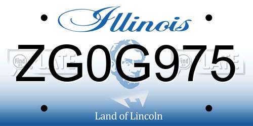 ZG0G975 Illinois License Plate