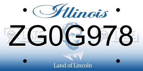 ZG0G978 Illinois License Plate