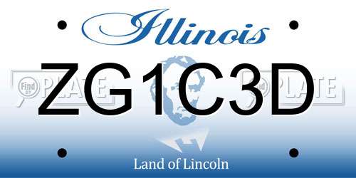 ZG1C3D Illinois License Plate