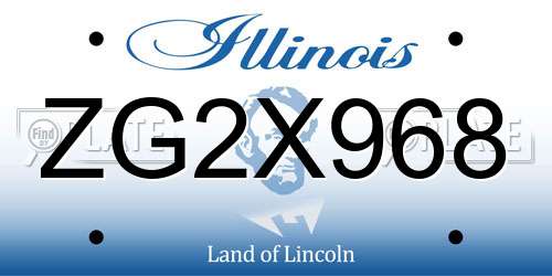 ZG2X968 Illinois License Plate