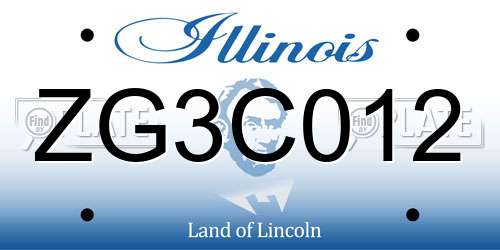 ZG3C012 Illinois License Plate