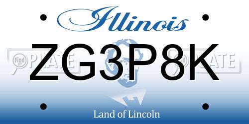 ZG3P8K Illinois License Plate