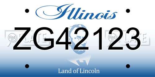 ZG42123 Illinois License Plate