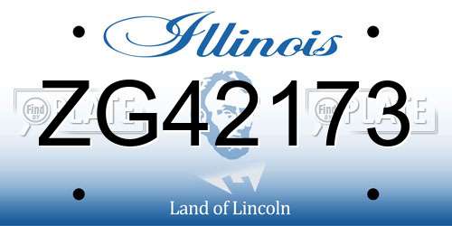 ZG42173 Illinois License Plate