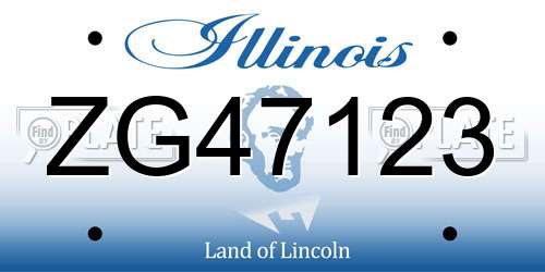 ZG47123 Illinois License Plate