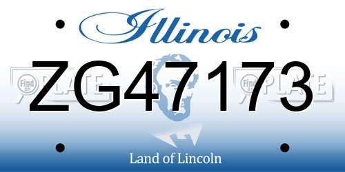 ZG47173 Illinois License Plate