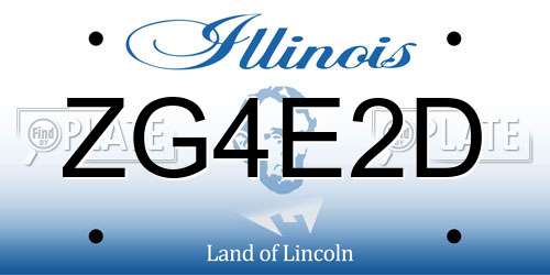 ZG4E2D Illinois License Plate