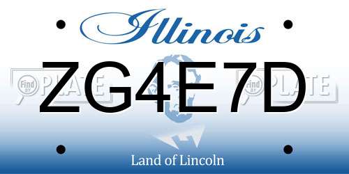 ZG4E7D Illinois License Plate