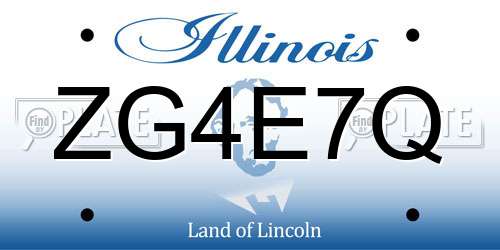 ZG4E7Q Illinois License Plate