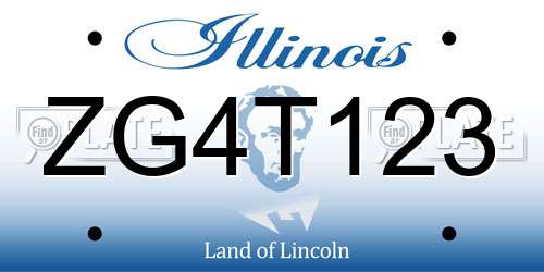 ZG4T123 Illinois License Plate